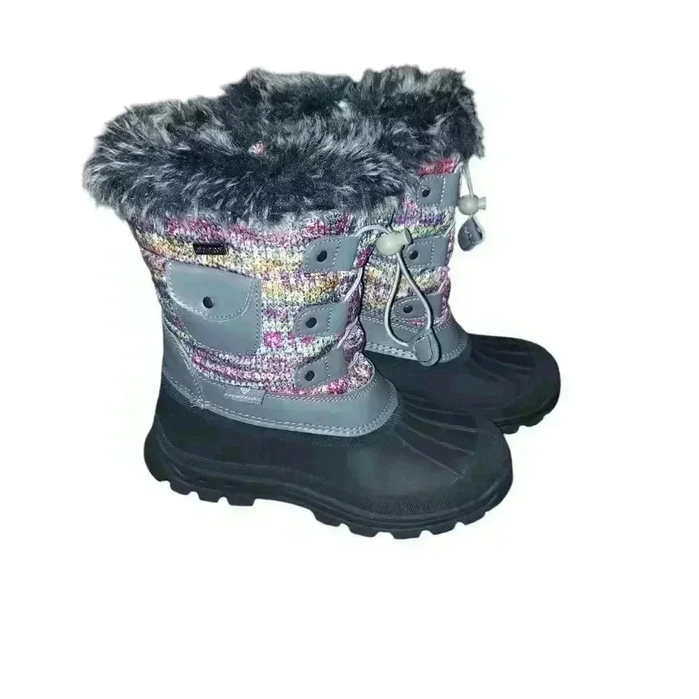 Like New Kids Waterproof Faux Fur Lined Snow Winter Boot